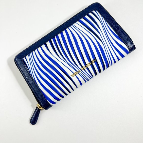 Vera Bradley Accordion Wallet Wavy Stripe, Blue Modern NWT - Picture 7 of 7